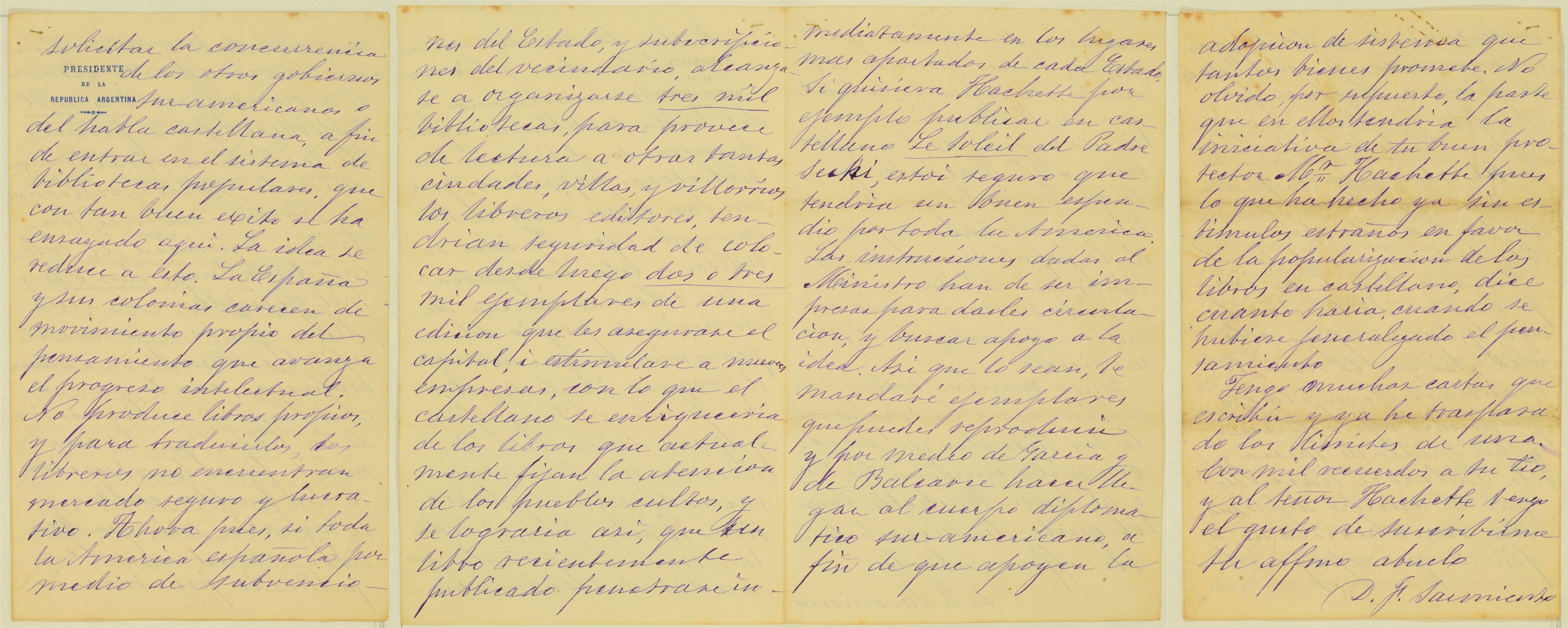 Carta a Augusto Belín (15/02/1874)